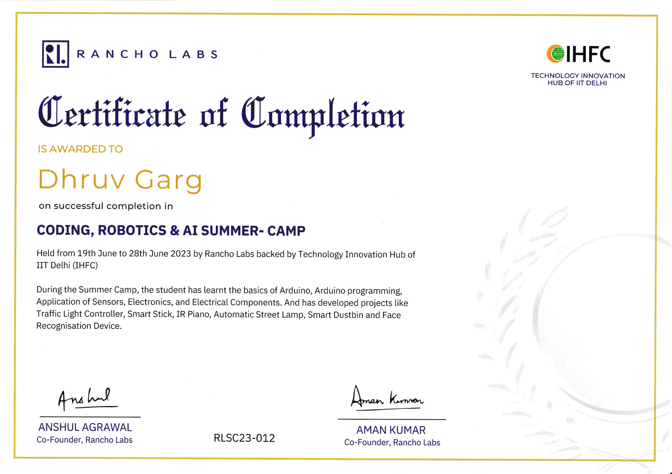 certificate